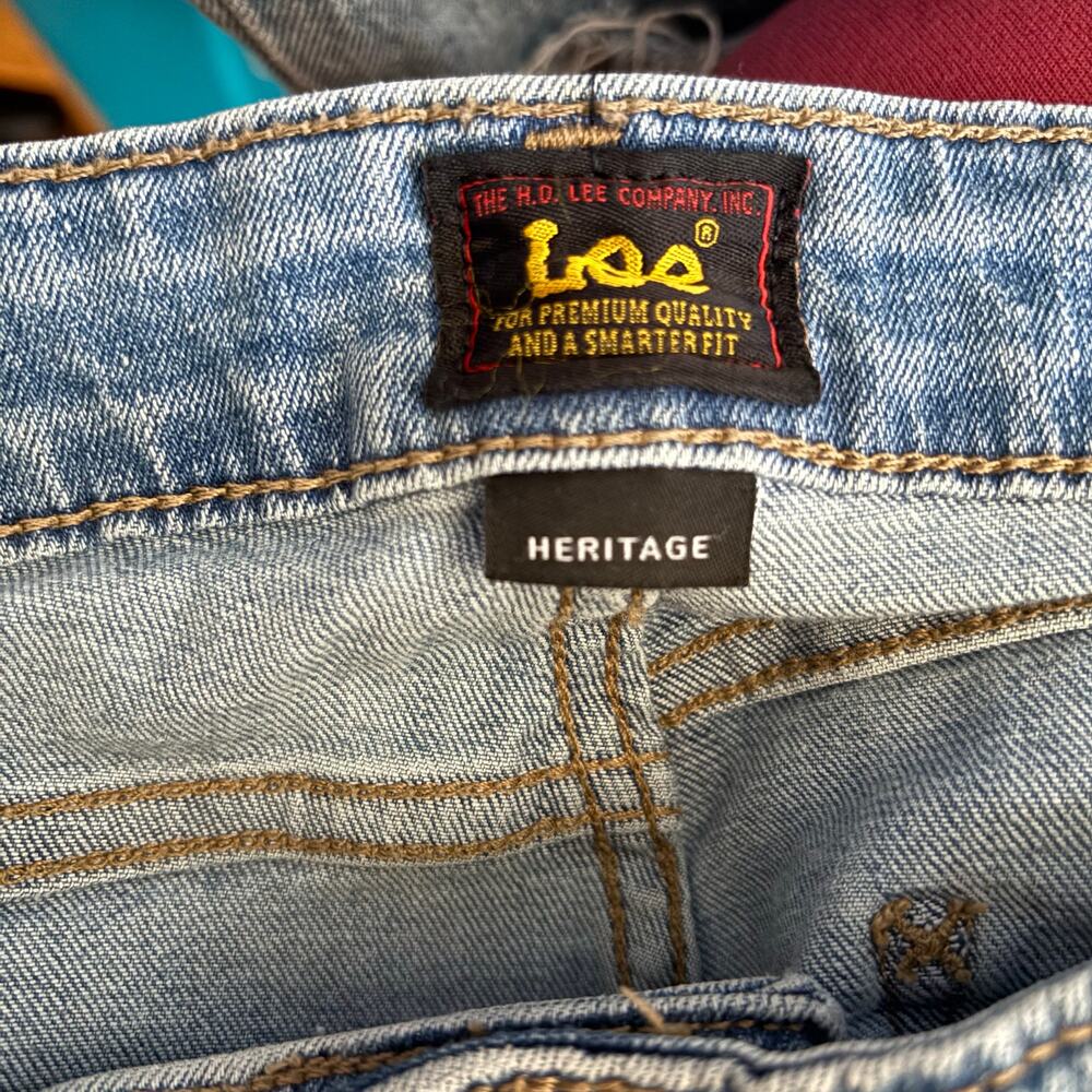 VTG Lee Jeans Heritage Flare Exposed Button Fly Sz 12 30x31 Retro Bell Bottom - Picture 11 of 13